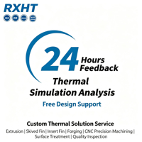 Dissipateur thermique à ailettes pliées en cuivre à haute conductivité thermique, 250*230*115mm, anodisé noir, pour équipement laser