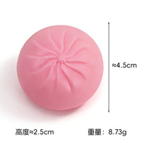 Balle vide DIY faite à la main de 4,5 cm, jouet anti-stress souple en TPR écologique, transparente comme du cristal, en forme de peau de dumpling/boulette, pour filles