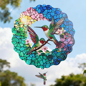 3D Bird Wind Spinner 12in Stainless Steel Wind Sculpture for Yard Patio Outdoor Hanging Garden <b>Spring</b> <b>Decoration</b> Women Mom Gift - Product Image 1
