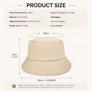 Oem 100% Cotton Bucket Custom Logo Unisex Fisherman Wholesale Outdoor Sun <b>Hat</b> <b>for</b> Promotion Giveaways Events - Product Image 3
