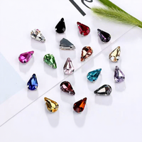 Strass en cristal en forme de goutte d'eau en gros pour broderie DIY, accessoires pour vêtements et tissus