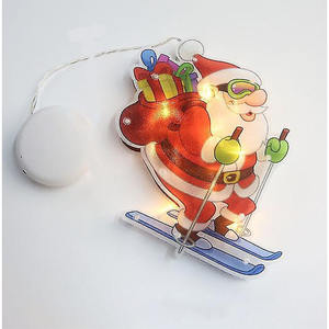 Colgante LED a pilas, pequeño, color blanco cálido, con trineo y ventosa, ideal para decoración y ambientación en interiores. - Product Image 1