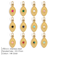 Breloques EMANCO de luxe en semi-pierres précieuses colorées, anti-allergie, en acier inoxydable, design simple et DIY pour collier et bracelet