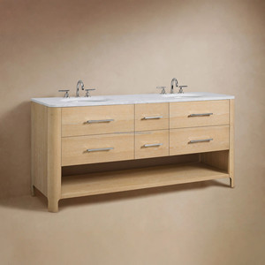 <span class=keywords><strong>Mobile</strong></span> <span class=keywords><strong>Bagno</strong></span> Doppio Elite American Vintage, Lavabo con Top in Marmo Carrara e 6 Cassetti, Suite Artigianale in Rovere Invecchiato - Product Image 4