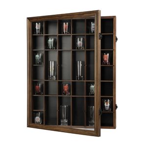 <span class=keywords><strong>Vitrine</strong></span> en bois de noyer, nouveau design, multi-compartiments, verrouillable, idéale <span class=keywords><strong>pour</strong></span> bar à domicile, spiritueux et objets de collection - Product Image 3