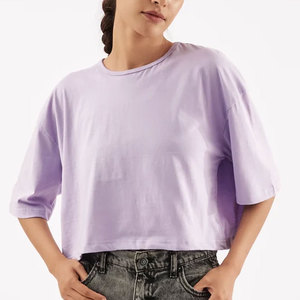 เสื้อยืดครอปท็อปฤดูร้อนสำหรับผู้หญิง แขนสั้นน้ำหนักเบา สวมใส่สบาย ลำลอง ใส่ได้ทุกวัน เสื้อครอปท็อปสำหรับผู้หญิง - Product Image 1
