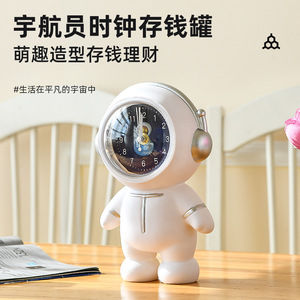 Astronaut Desk <b>Clock</b> Cute Astronaut Shape <b>Battery</b> Operated Modern Design For Graduation Gift Desktop Ornament - Product Image 2