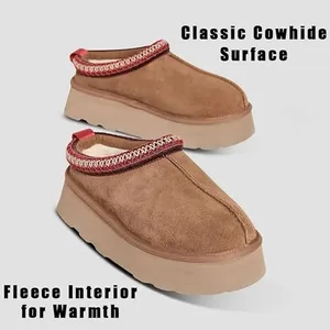 Pantuflas Tazz Tasman con Caja, Pantuflas <span class=keywords><strong>de</strong></span> Piel <span class=keywords><strong>de</strong></span> Cabra Color Mostaza, Sandalias <span class=keywords><strong>de</strong></span> Piel <span class=keywords><strong>de</strong></span> Oveja, Botas Clásicas Ultra Mini con Plataforma, Botas <span class=keywords><strong>de</strong></span> Invierno - Product Image 2