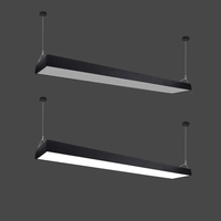 Lampe suspendue linéaire LED carrée longue de 4 pieds, 20W, 4000K, à montage en surface, hauteur réglable, intensité variable, pour l'éclairage des magasins