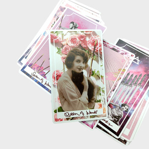 Materiale di alta qualità stampa personalizzato di lusso presente lamina di rosa sovrapposizione e un bordo di lamina <span class=keywords><strong>tarocchi</strong></span> bordati d'oro per fare regali - Product Image 3