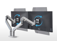 Support de bureau pour deux moniteurs à ressort à gaz, double écran LCD, réglable, compatible VESA 75/100mm, en aluminium et ABS, vente chaude