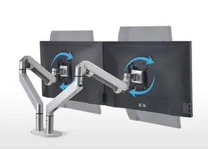 UPERGO-Soporte de escritorio para monitor de Gas, montaje de doble brazo ajustable LCD