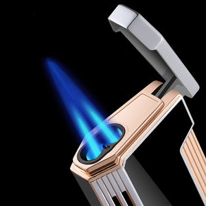 Nouvel article logo personnalisé de haute qualité coupe-vent double flamme rechargeable allume-cigare vente directe d'usine de haute qualité - Product Image 2