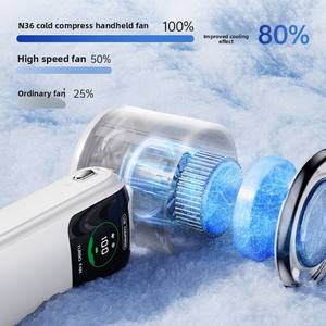Ventilador de Mano Plegable de Alta Velocidad con Refrigeración por Semiconductor, Motor sin Escobillas, Recargable por USB, Enfriamiento con Hielo, para Colgar en el Cuello - Product Image 4