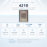 Server CPU 4210 10 Core 2.2GHz LGA3647 13.75MB SRFBL 85W Perangkat Keras Jaringan Server Farm Blade Tower