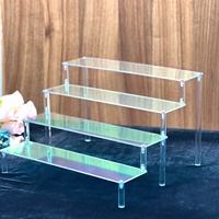 Présentoir en acrylique arc-en-ciel irisé à 4 niveaux de 30 cm de large pour Funko Pop et cupcakes – Vente en gros