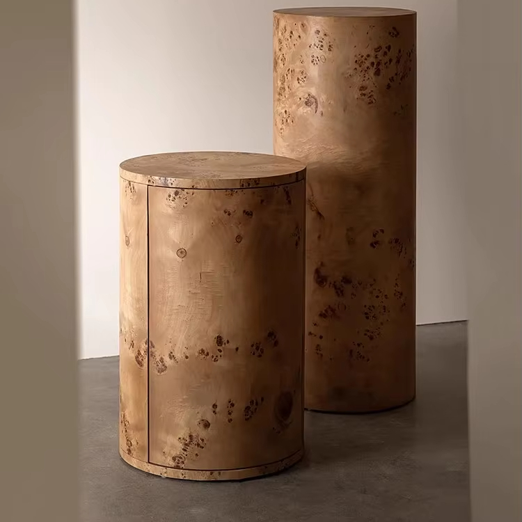 burl wood side table