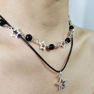 Collana a Doppio Strato Personalizzata Stile Punk con Stelle Traforate, Accessorio Moda Y2k per Donna, Regalo per Feste e Vacanze - Product Image 2