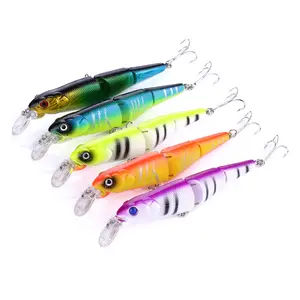 Hengjia 12.5cm 16.2g 수영 미끼 로봇 물고기 플라스틱 2 Jointed Minnow 하드 미끼