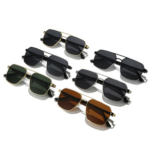 Sunglasses Full Rim Polarized 100% UV Protection Unisex Adult Outdoors <b>Gold</b> <b>Frame</b> Brown and Green Lenses - Product Image 5