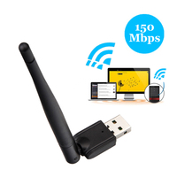 Transmisor WiFi Externo USB 2.0 Inalámbrico de 2.4GHz y 150Mbps, Receptor de TV Satelital, Compatible con Windows 7/8/10, Cámara, en Stock