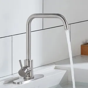 China Hot Sale Stainless Steel Faucet Kitchen One-handle High Arc Lead-free Kitchen Taps Grifos De Cocina