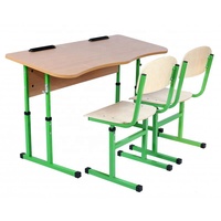 Bureau d'étagère d'étudiant réglable et chaise de classe standard double bureau d'étudiant avec deux chaises