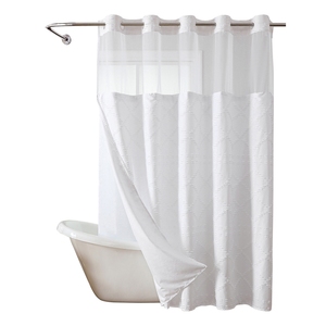 <span class=keywords><strong>Rideau</strong></span> <span class=keywords><strong>de</strong></span> <span class=keywords><strong>douche</strong></span> à rayures Boho imperméable en relief 3D au design <span class=keywords><strong>de</strong></span> luxe avec doublure en polyester amovible sans crochet pour la maison des hôtels - Product Image 2