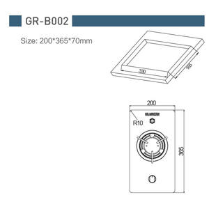 Estufa de Gas GR-B002 para Autocaravanas y Yates, Vidrio Templado y Acero Inoxidable, 200*365*70mm, Accesorio para Estufa de Camping - Product Image 3