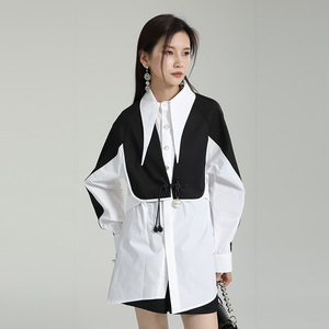 Chemise mi-longue à boutons pour femme, vêtement <span class=keywords><strong>blanc</strong></span> surdimensionné - Product Image 5