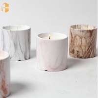 10 oz 12 oz vente en gros conception personnalisée marque privée marbre ciment vase de bougie pot en céramique de luxe bougies parfumées