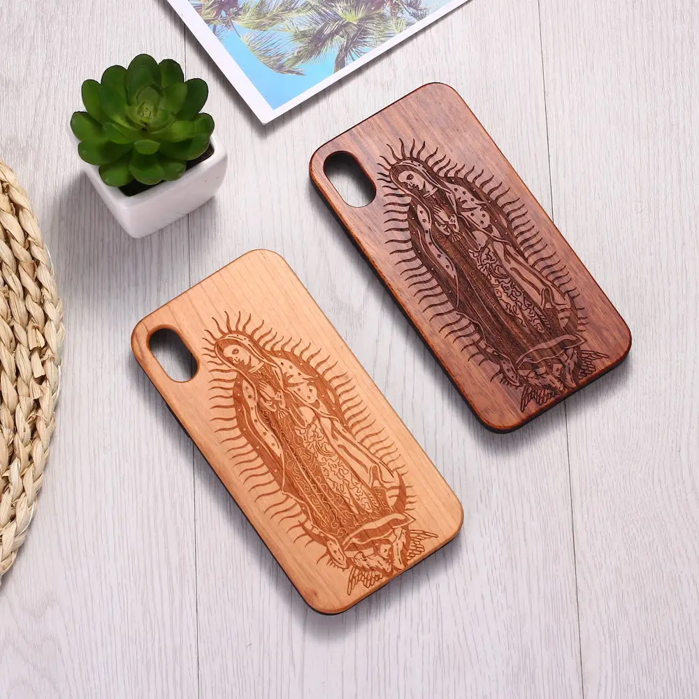 Virgin of Guadalupe Engraved Wood Phone Case Coque Funda For iPhone 12 Mini 6 6S 6Plus 7 7Plus 8 8Plus XR X XS Max 11 Pro Max
