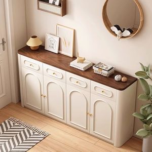 Modern French Cream Style Shoe <strong>Cabine</strong>,Large Capacity Entryway Storage Organizer,Wooden Living Room Furniture, Home Furnishings - Product Image 3