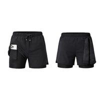 Shorts de sport pour homme 5 pouces à séchage rapide avec doublure intégrée, poches zippées cachées et boucle pour serviette, tissu hautement extensible