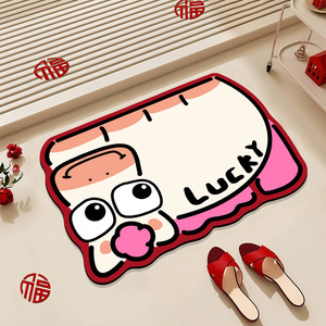 Alfombra de Baño con Diseño de Pony de Dibujos Animados, de Tierra de Diatomeas, Antideslizante, Absorbente, Rectangular, para Uso Doméstico - Product Image 5