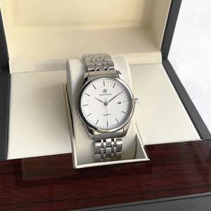 Montre à quartz pour homme, simple, minimaliste, grand cadran, étanche 3BAR, affichage de la date, bracelet en acier inoxydable, classique, business - Product Image 3