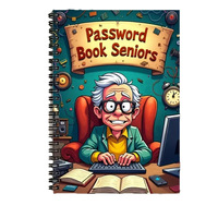 Carnet de mots de passe grand format pour seniors, organiseur spirale avec onglets alphabétiques, carnet de suivi facile à lire et cadeau pour personnes âgées