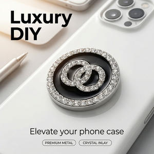 Breloques en résine à dos plat, personnalisées, en gros, de luxe, roses, de créateur, en alliage métallique, style 'Junk Cases', pour coques de téléphone, avec strass - Product Image 1