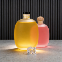 Bouteilles en verre transparentes givrées de 125 ml, 250 ml, 500 ml pour brandy, tequila, whisky, boissons énergisantes avec bouchons