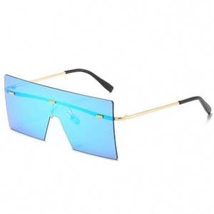 Gafas de Sol Cuadradas de Moda Vintage para Hombre y Mujer, Montura de Aleación, Lente de una Pieza, Gran Tamaño, Venta Caliente - Product Image 5