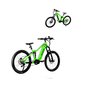 High Quality Soft e bike bicycle mid drive downhill off road Green electric mountain bike
