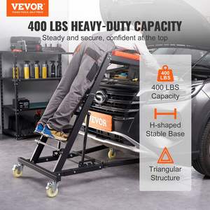 Creeper de réparation automatique réglable de 48 pouces et 76 pouces, capacité de 400 lb, 4 roulettes pivotantes, pour équipement de réparation de carrosserie - Product Image 2