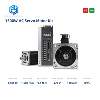 Kit de moteur servo AC 1500W 220V 9,6 N.m 1500 tr/min avec contrôle par impulsions / IO / RS485, modes couple / position / vitesse