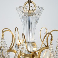 Lustre en cristal et laiton de style français, luminaire suspendu vintage de style bougie américaine pour salon, salle à manger, chambre à coucher