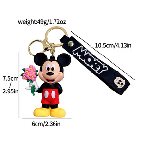 Vente en gros de figurines d'action de dessins animés Mickey Minnie Donald, adorable poupée 3D, porte-clés, jouet de haute qualité pour enfants, pendentif pour sac à main ou clé de voiture - Product Image 4