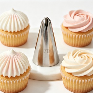 3 piezas ( # Boquilla de Repostería Extra Grande con Punta de Flor, Apta para Alimentos, para Decoración de Pasteles y Cupcakes en Casa, de Acero Inoxidable - Product Image 3