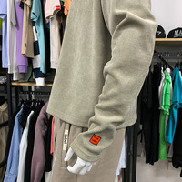 Pull ras du cou côtelé à logo brodé sur mesure Vente en gros 400 GSM Vintage Boxy Sweat-shirt ras du cou pour hommes