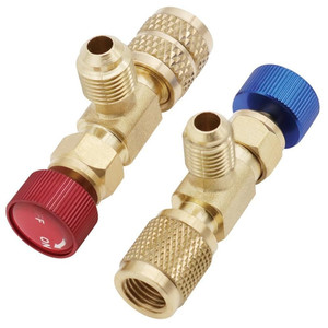 Válvula de seguridad de flúor para aires acondicionados, rojo y azul, R22 a R410a/R32, válvula de apertura de adición de líquido, herramienta de refrigeración - Product Image 2