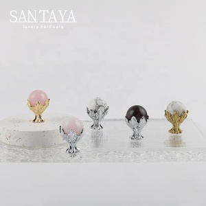 Santaya Chrome-plated Silver <strong>Crystal</strong> Brass Handles Kitchen Cabinet Pulls Bedroom Wardrobe Drawer <strong>Knobs</strong> Furniture Handle - Product Image 2