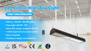 Luminaria Lineal High Bay de 150 LPW-185 LPW, Clasificación IP65, 100W-240W, Garantía de 5 Años, Aleación de Aluminio, 6000K, Luz Diurna, Regulable - Product Image 6